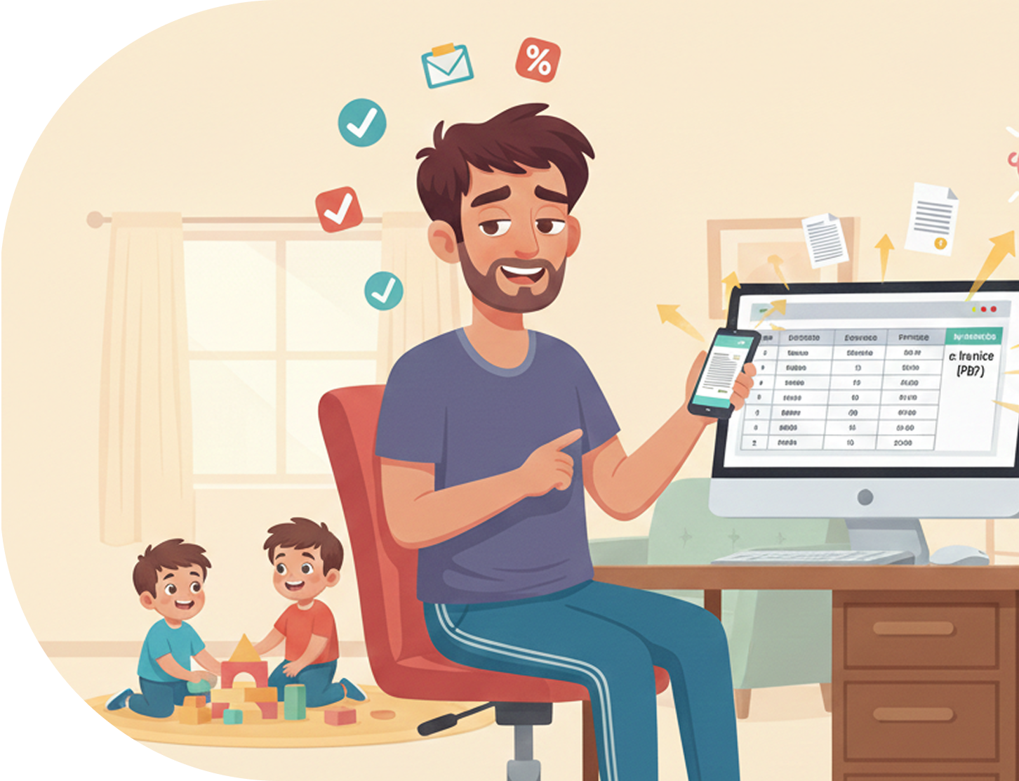 Aiman managing his finances digitally