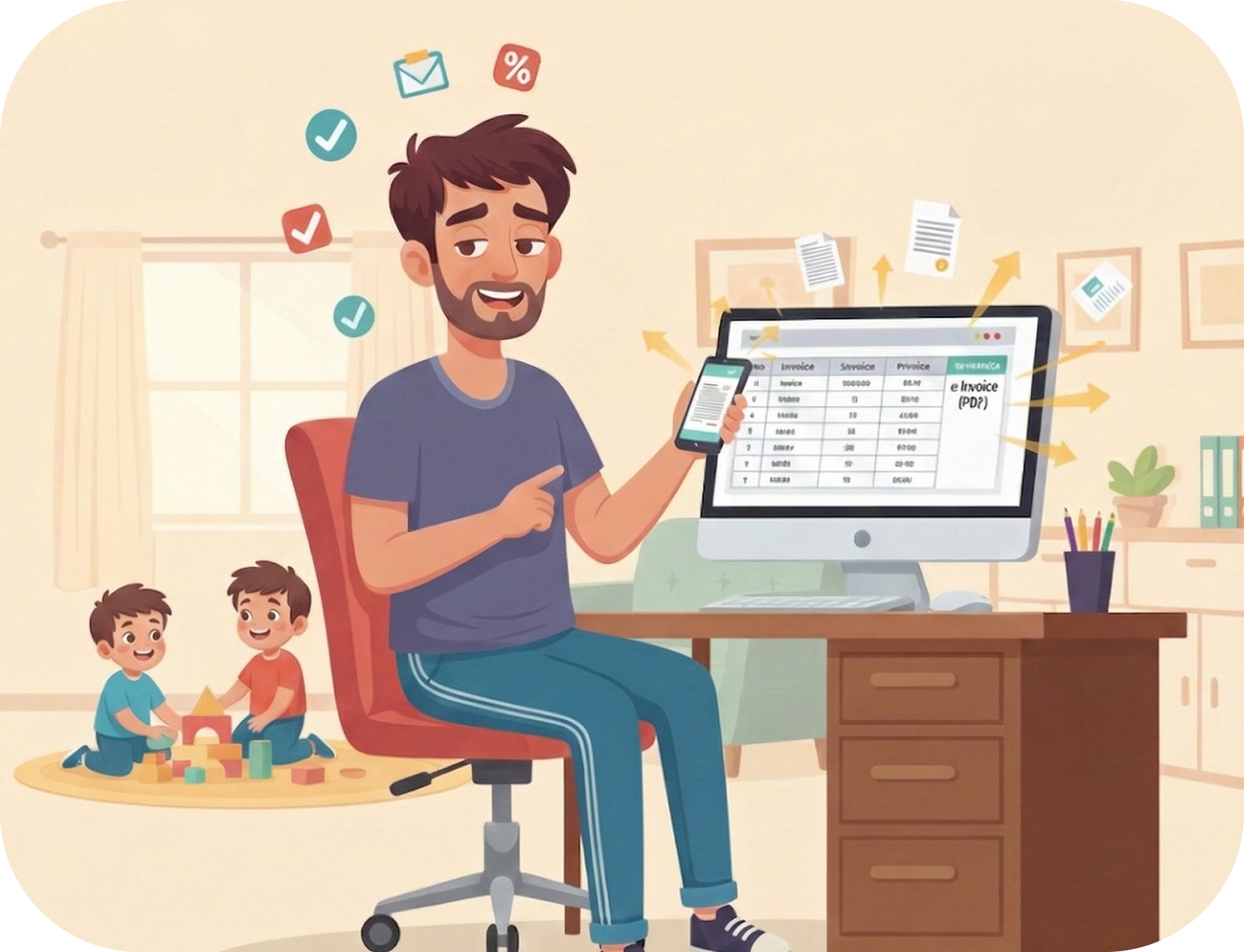 Aiman managing his finances digitally