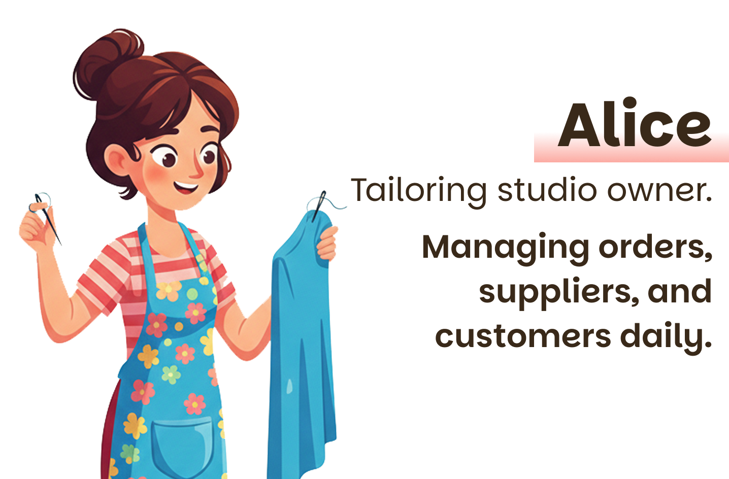Alice — tailoring studio owner