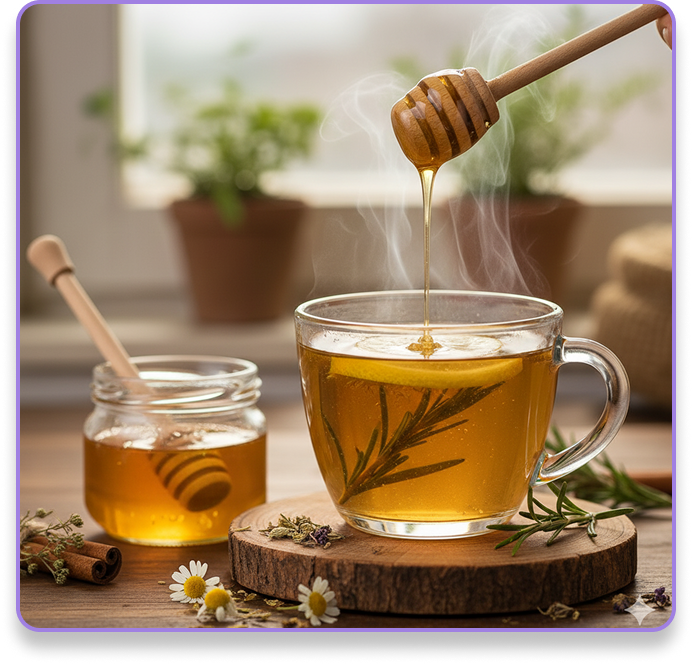 Herbal tea with honey