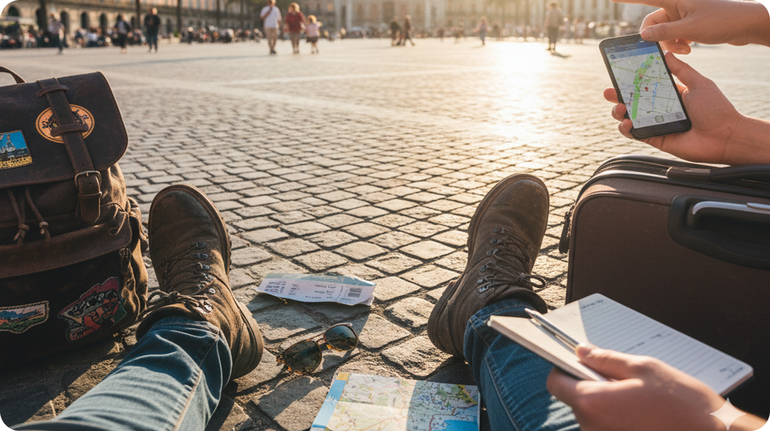 After landing at destination